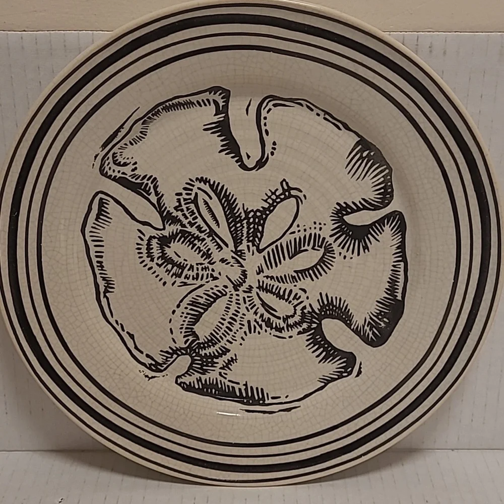 Pair of Vintage Pottery Barn Crackle Seashell Plates